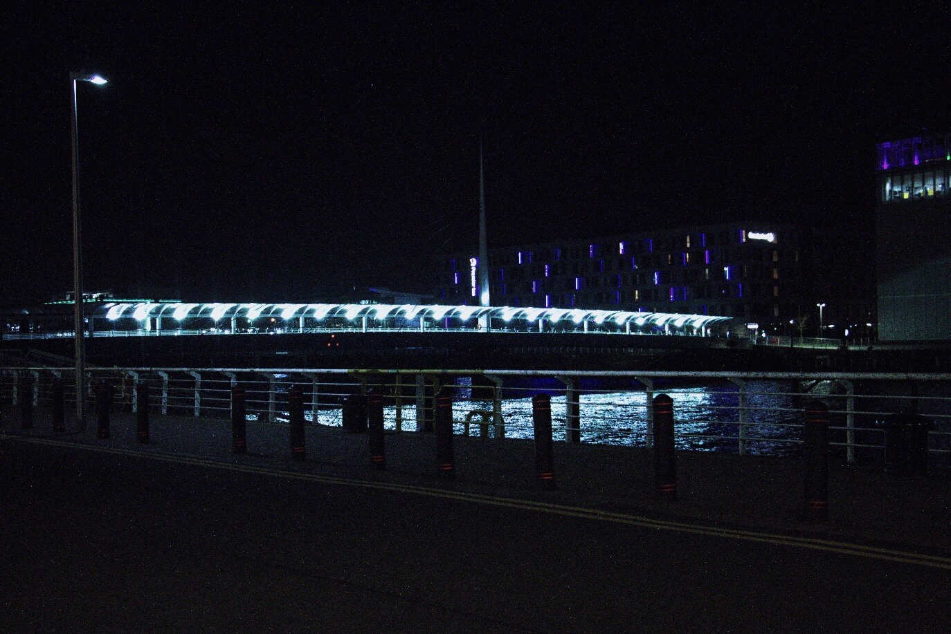 Nighttime image of Bells Bridge at ScotiaCon 2024
