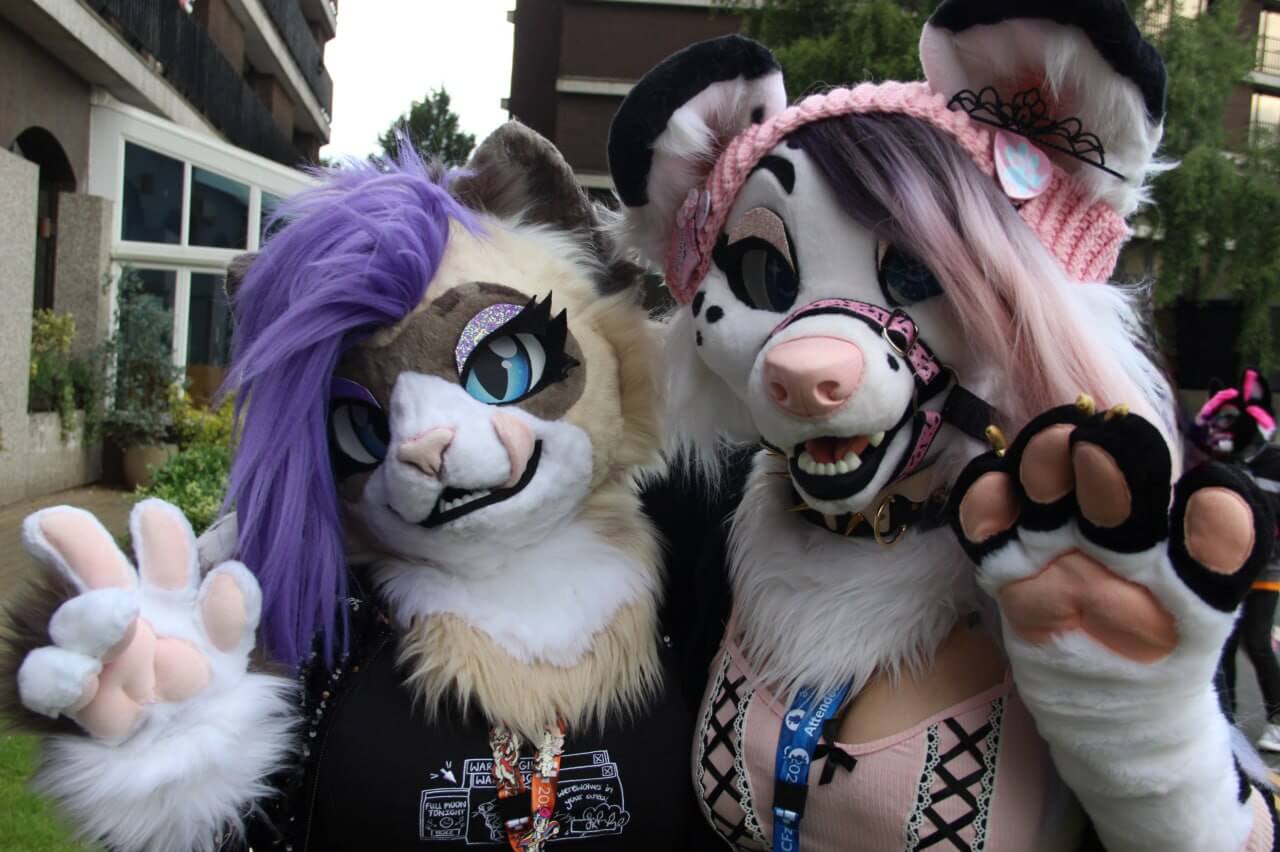 Two fursuiters at ConFuzzled 2024